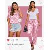 image:imageEkouaer Womens Satin Silky Pajama Set Short Sleeve Shirt with Long Pajama Pant Set Soft PJ LoungewearBow
