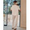 image:imageEkouaer Womens Satin Silky Pajama Set Short Sleeve Shirt with Long Pajama Pant Set Soft PJ LoungewearChampagne