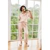 image:imageEkouaer Womens Satin Silky Pajama Set Short Sleeve Shirt with Long Pajama Pant Set Soft PJ LoungewearChampagne Striped