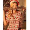 image:imageEkouaer Womens Satin Silky Pajama Set Short Sleeve Shirt with Long Pajama Pant Set Soft PJ LoungewearChristmas