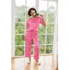 image:imageEkouaer Womens Satin Silky Pajama Set Short Sleeve Shirt with Long Pajama Pant Set Soft PJ LoungewearHot Pink Leopard