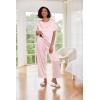 image:imageEkouaer Womens Satin Silky Pajama Set Short Sleeve Shirt with Long Pajama Pant Set Soft PJ LoungewearPink Leopard Print