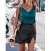 image:imageEkouaer Womens Silk Satin Tank Tops V Neck Casual Cami Sleeveless Camisole Blouses Summer Basic Tank ShirtBlue Green