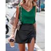 image:imageEkouaer Womens Silk Satin Tank Tops V Neck Casual Cami Sleeveless Camisole Blouses Summer Basic Tank ShirtDark Green