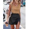 image:imageEkouaer Womens Silk Satin Tank Tops V Neck Casual Cami Sleeveless Camisole Blouses Summer Basic Tank ShirtDark Khaki