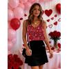 image:imageEkouaer Womens Silk Satin Tank Tops V Neck Casual Cami Sleeveless Camisole Blouses Summer Basic Tank ShirtHeartRed