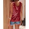 image:imageEkouaer Womens Silk Satin Tank Tops V Neck Casual Cami Sleeveless Camisole Blouses Summer Basic Tank ShirtHeartRed