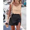 image:imageEkouaer Womens Silk Satin Tank Tops V Neck Casual Cami Sleeveless Camisole Blouses Summer Basic Tank ShirtLight Brown