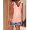 image:imageEkouaer Womens Silk Satin Tank Tops V Neck Casual Cami Sleeveless Camisole Blouses Summer Basic Tank ShirtLight Pink