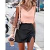 image:imageEkouaer Womens Silk Satin Tank Tops V Neck Casual Cami Sleeveless Camisole Blouses Summer Basic Tank ShirtLight Pink