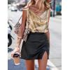 image:imageEkouaer Womens Silk Satin Tank Tops V Neck Casual Cami Sleeveless Camisole Blouses Summer Basic Tank ShirtMarble PatternGold