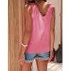 image:imageEkouaer Womens Silk Satin Tank Tops V Neck Casual Cami Sleeveless Camisole Blouses Summer Basic Tank ShirtPink
