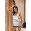 image:imageEkouaer Womens Silk Satin Tank Tops V Neck Casual Cami Sleeveless Camisole Blouses Summer Basic Tank ShirtWhiteBlack Wave Dot