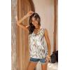 image:imageEkouaer Womens Silk Satin Tank Tops V Neck Casual Cami Sleeveless Camisole Blouses Summer Basic Tank ShirtWhiteGreenYellow Leaf