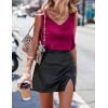 image:imageEkouaer Womens Silk Satin Tank Tops V Neck Casual Cami Sleeveless Camisole Blouses Summer Basic Tank ShirtWineberry