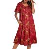 Floral Dark Red