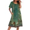 image:imageEkouaer House Dress for Women with Pockets Short Sleeve Moo Moos Plus Size Nightgowns Floral Print Mumu DressesNew Floral Green