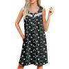 image:imageEkouaer Nightgowns for Women Button Up Sleepshirt Tank Sleeveless Nightshirt Soft Sleepwear with Pockets SXXXLGreen  White Floral