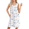 White Blue & Orange Floral