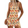 image:imageEkouaer Summer Rompers for Women Floral Beach Sleeveless Shorts Overalls Boho Outfits 2026 Jumpsuit With PocketsOrange Leaves