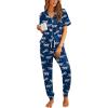 image:imageEkouaer Women Pajama Set Short Sleeve Button Down Pjs Soft Comfy Sleepwear Nightwear with Jogger PantsBlue Zebra