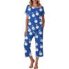Blue Flower Leopard Print