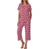 image:imageEkouaer Womens Capri Pajama Sets Print Short Sleeve Sleepwear Top and Capri Pants Soft Loungewear with PocketLove Print