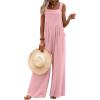 image:imageEkouaer Womens Casual Overalls Loose Wide Leg Jumpsuits Summer Boho Floral Printed Baggy Rompers with PocketsPink