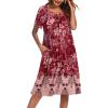 Floral Dark Red