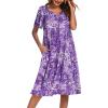 image:imageEkouaer Womens House Dress with PocketsFloral Purple