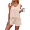 image:imageEkouaer Womens Pajamas Sets Soft Comfy Sleeveless Sleepwear Tank and Shorts Pj Set Summer 2 Piece LoungewearChampagne