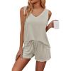image:imageEkouaer Womens Pajamas Sets Soft Comfy Sleeveless Sleepwear Tank and Shorts Pj Set Summer 2 Piece LoungewearMoon Grey