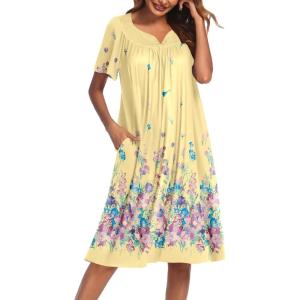 image:imageEkouaer Womens House Dress with PocketsYellow Butterfly