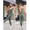 image:imageEkouaer Jumpsuits for Women Sleeveless Spaghetti Strap Ribbed Overall Jumpsuit V Neck Summer Romper with Pockets 2026Dark Green