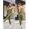 image:imageEkouaer Jumpsuits for Women Sleeveless Spaghetti Strap Ribbed Overall Jumpsuit V Neck Summer Romper with Pockets 2026Light Green