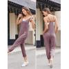 image:imageEkouaer Jumpsuits for Women Sleeveless Spaghetti Strap Ribbed Overall Jumpsuit V Neck Summer Romper with Pockets 2026Purple Red