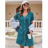 image:imageEkouaer Nightgowns for Women 2 Pack Button Down Sleepshirt Short Sleeve Nightshirt Soft Sleepwear V Neck Pajama DressBlackBlue Green