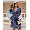 image:imageEkouaer Nightgowns for Women 2 Pack Button Down Sleepshirt Short Sleeve Nightshirt Soft Sleepwear V Neck Pajama DressBlackBlue Vine