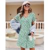 image:imageEkouaer Nightgowns for Women 2 Pack Button Down Sleepshirt Short Sleeve Nightshirt Soft Sleepwear V Neck Pajama DressBlackGreen White Florals