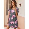 image:imageEkouaer Nightgowns for Women 2 Pack Button Down Sleepshirt Short Sleeve Nightshirt Soft Sleepwear V Neck Pajama DressBlackGrey Floral