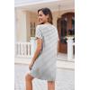 image:imageEkouaer Nightgowns for Women 2 Pack Button Down Sleepshirt Short Sleeve Nightshirt Soft Sleepwear V Neck Pajama DressBlackGrey Stripe