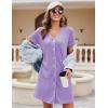 image:imageEkouaer Nightgowns for Women 2 Pack Button Down Sleepshirt Short Sleeve Nightshirt Soft Sleepwear V Neck Pajama DressBlackLilac