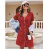 image:imageEkouaer Nightgowns for Women 2 Pack Button Down Sleepshirt Short Sleeve Nightshirt Soft Sleepwear V Neck Pajama DressBlackWine Red