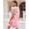 image:imageEkouaer Nightgowns for Women 2 Pack Button Down Sleepshirt Short Sleeve Nightshirt Soft Sleepwear V Neck Pajama DressBlue GreenPink Floral