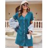 image:imageEkouaer Nightgowns for Women 2 Pack Button Down Sleepshirt Short Sleeve Nightshirt Soft Sleepwear V Neck Pajama DressBlue GreenPink Floral