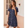 image:imageEkouaer Nightgowns for Women 2 Pack Button Down Sleepshirt Short Sleeve Nightshirt Soft Sleepwear V Neck Pajama DressGrey FloralBlue Star