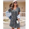 image:imageEkouaer Nightgowns for Women 2 Pack Button Down Sleepshirt Short Sleeve Nightshirt Soft Sleepwear V Neck Pajama DressGreyBlue Star