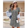 image:imageEkouaer Nightgowns for Women 2 Pack Button Down Sleepshirt Short Sleeve Nightshirt Soft Sleepwear V Neck Pajama DressGreyGrey Stripe