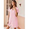 image:imageEkouaer Nightgowns for Women 2 Pack Button Down Sleepshirt Short Sleeve Nightshirt Soft Sleepwear V Neck Pajama DressGreyPink