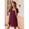 image:imageEkouaer Nightgowns for Women 2 Pack Button Down Sleepshirt Short Sleeve Nightshirt Soft Sleepwear V Neck Pajama DressNavyRed